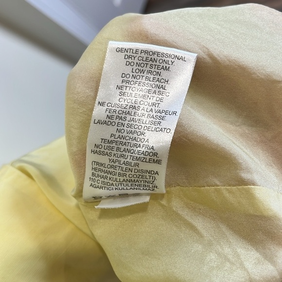 Tibi Pale Yellow Linen blend Gemma Cape Dress Sz 8 - Picture 10 of 15
